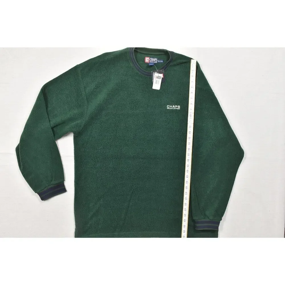 Chaps Ralph Lauren Men's XXL Green Fleece Crewneck Sweater Pullover NWT